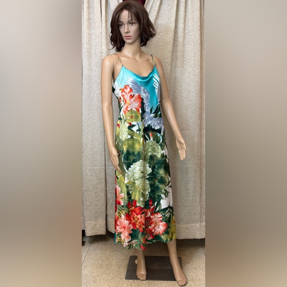 Natori | Intimates & Sleepwear | Natori Satin Floral Nightgown And Robe ...